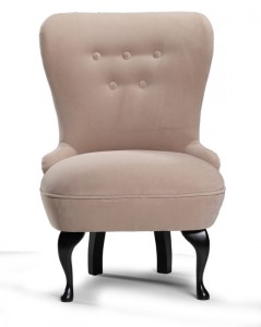 Fotoliu fix tapitat cu stofa Envy Rose, l64xA70xH85 cm