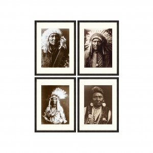 Tablou 4 piese Framed Art Indian Chief Portraits