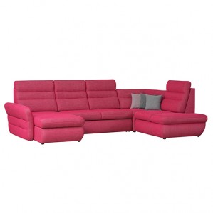 Coltar extensibil cu lada de depozitare, cu sezlong pe dreapta Jazz Pink, l335xA217xH106 cm