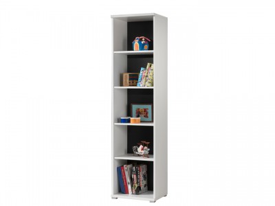 Biblioteca din pal Josh White / Black, l50xA46xH198,80 cm