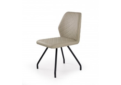 Scaun din metal tapitat cu piele ecologica Kai-242 Cappuccino