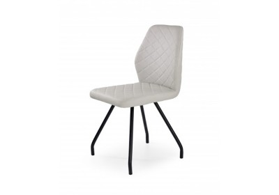 Scaun din metal tapitat cu piele ecologica Kai-242 Grey