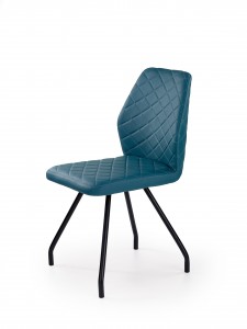 Scaun din metal tapitat cu piele ecologica Kai-242 Turquoise