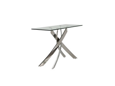 Consola din metal si sticla Kalmar Silver, l120xl45xh75,5 cm