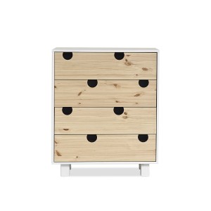 Cabinet din lemn de pin, cu 4 sertare House White / Nature, l75xA40xH90 cm