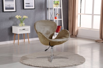 Fotoliu tapitat cu stofa, cu picior metalic Kayla Grey, l71xA47xH93