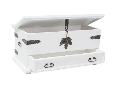 Lada de depozitare din lemn de pin Portos Alb, l100xA49xH51 cm