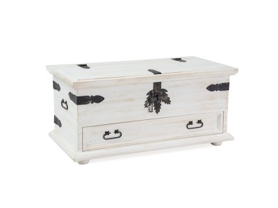 Lada de depozitare din lemn de pin Portos Ivoir , l100xA49xH51 cm