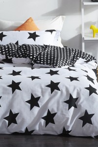 Lenjerie de pat Big Star Negru / Alb, 200 x 220 cm