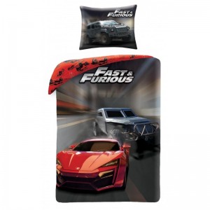 Lenjerie de pat copii Cotton Fast and Furious FF-7000BL