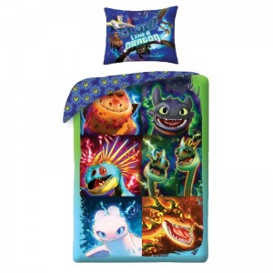 Lenjerie de pat copii Cotton How to train your Dragon HTTD-604BL