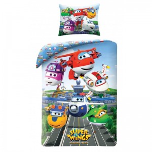 Lenjerie de pat copii Cotton Super Wings SWI-5511BL
