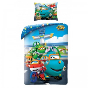 Lenjerie de pat copii Cotton Super Wings SWI-5512BL