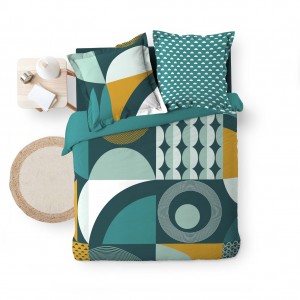 Lenjerie de pat din bumbac, Gemma Albastru, 240 x 260 cm