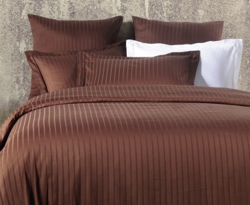 Lenjerie de pat din bumbac Satinat Exclusive Line Maro, 200 x 220 cm