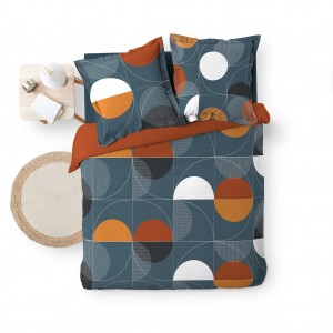 Lenjerie de pat din bumbac, Terrapop Bleumarin, 220 x 240 cm