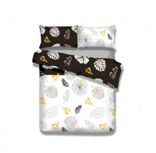 Lenjerie de pat din flanel Snuggy Floral Rain Multicolour / White