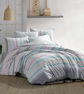 Lenjerie de pat Ranforce Decora V1 Multicolor-2 pers-200 x 220 cm