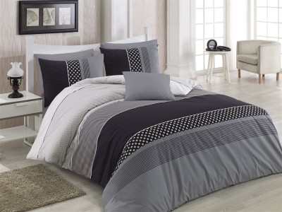 Lenjerie de pat Ranforce Eiffel V1 Gri-2 pers-200 x 220 cm