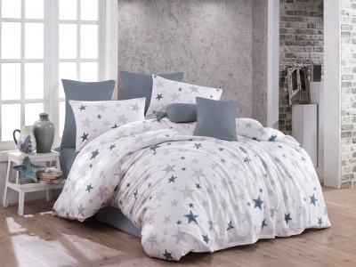 Lenjerie de pat Ranforce Galaxy V1 Gri-2 pers-200 x 220 cm