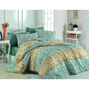 Lenjerie de pat Ranforce Gravur V2 Green