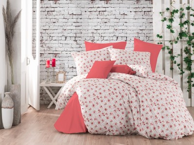 Lenjerie de pat Ranforce Larose V2 Terra Multicolor-2 pers-200 x 220 cm