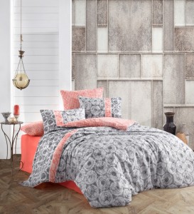 Lenjerie de pat Ranforce Octavia V3 Gri-2 pers-200 x 220 cm