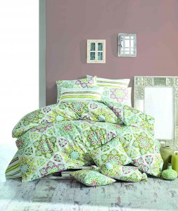 Lenjerie de pat Ranforce Ornament V1 Green