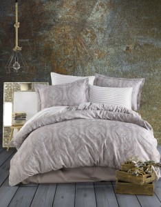 Lenjerie de pat Satin Jacquard V3 Maro-2 pers-200 x 220 cm