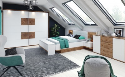 Set Mobila Dormitor 6 piese Livorno Oak / White