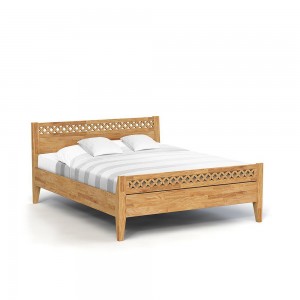 Pat din lemn masiv de stejar Odys 4 natural