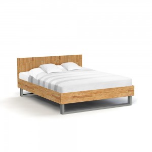 Pat din lemn masiv de stejar Steel natural