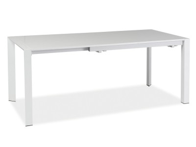 Masa extensibila din MDF si metal Legends White, L130-250xl90xh76 cm