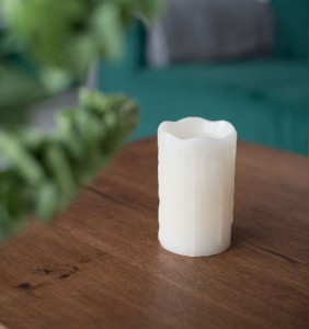 Lumanare cu LED, Alba, Ø8xH12,5 cm