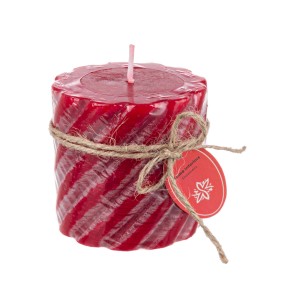 Lumanare parfumata cilindrica Rustica Twist Rosu, Ø7,3xH7,5 cm