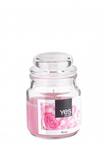 Lumanare parfumata Jug Roz, Ø6xH8 cm