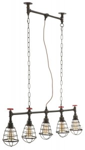 Lustra din metal Manhattan 5 Negru / Cupru