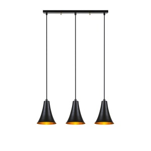 Lustra Konik Trio Line Negru / Auriu