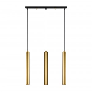 Lustra Tube Trio Line Negru / Auriu