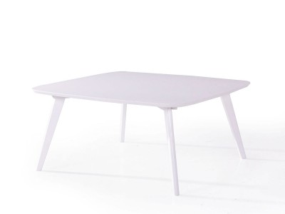 Masa de cafea din MDF si furnir, Alma White, L90xl90xh47,8 cm