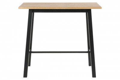 Masa de bar din furnir si metal Chara Stejar / Negru, L117xl58xH105 cm