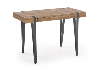 Masa de birou din MDF si metal Ben-39 Nuc / Negru, L110xl55xH76 cm