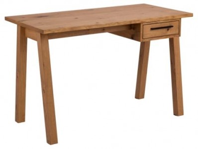 Masa de birou din MDF si furnir, cu 1 sertar, Chara Stejar Wild, L117xl58xH75 cm