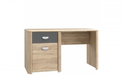 Masa de birou din pal, cu 1 sertar si 1 usa Yoper, L130xl58xH73,5 cm