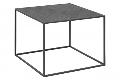 Masa de cafea din furnir si metal Ortiz Negru, L60xl60xH45 cm 