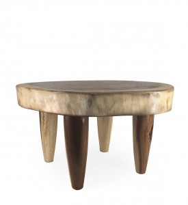 Masa de cafea din lemn, Affan Natural / Nuc, Ø70xH40 cm