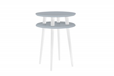 Masa de cafea din lemn de fag si MDF Ufo High Dark Grey / White, Ø45xH61 cm