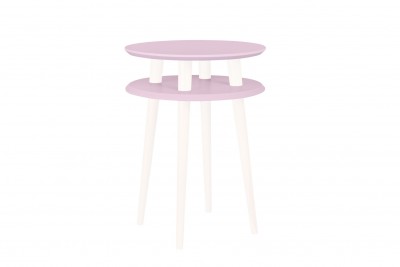 Masa de cafea din lemn de fag si MDF Ufo High Dusky Pink / White, Ø45xH61 cm