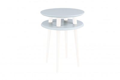 Masa de cafea din lemn de fag si MDF Ufo High Light Grey / White, Ø45xH61 cm