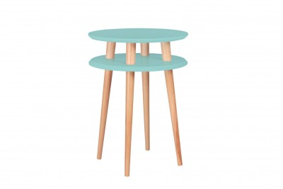 Masa de cafea din lemn de fag si MDF Ufo High Mint / Beech, Ø45xH61 cm